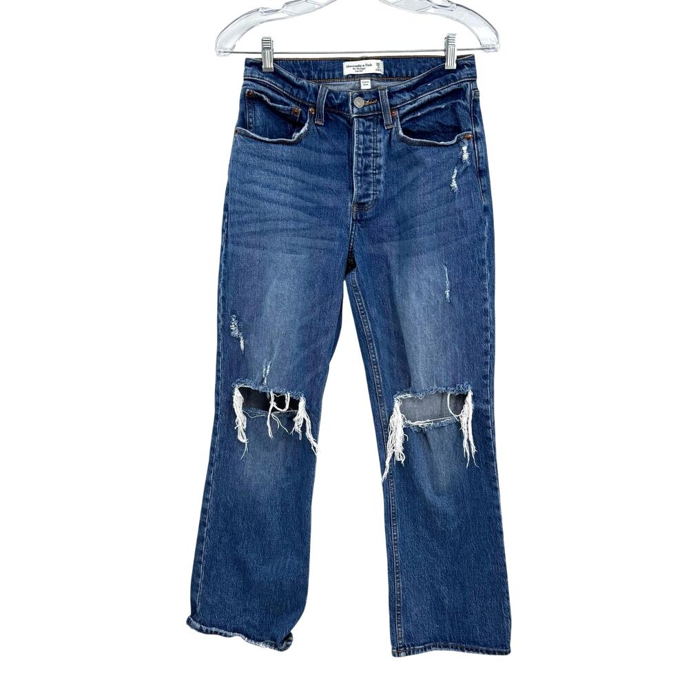 Abercrombie & Fitch 90s Baggy Low Rise Jeans 2 Short Curve Love Distressed Y2K
